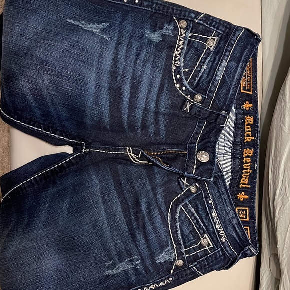 Rock Revival Denim Jeans Sz 29 stephanie easy capri - Picture 4 of 10